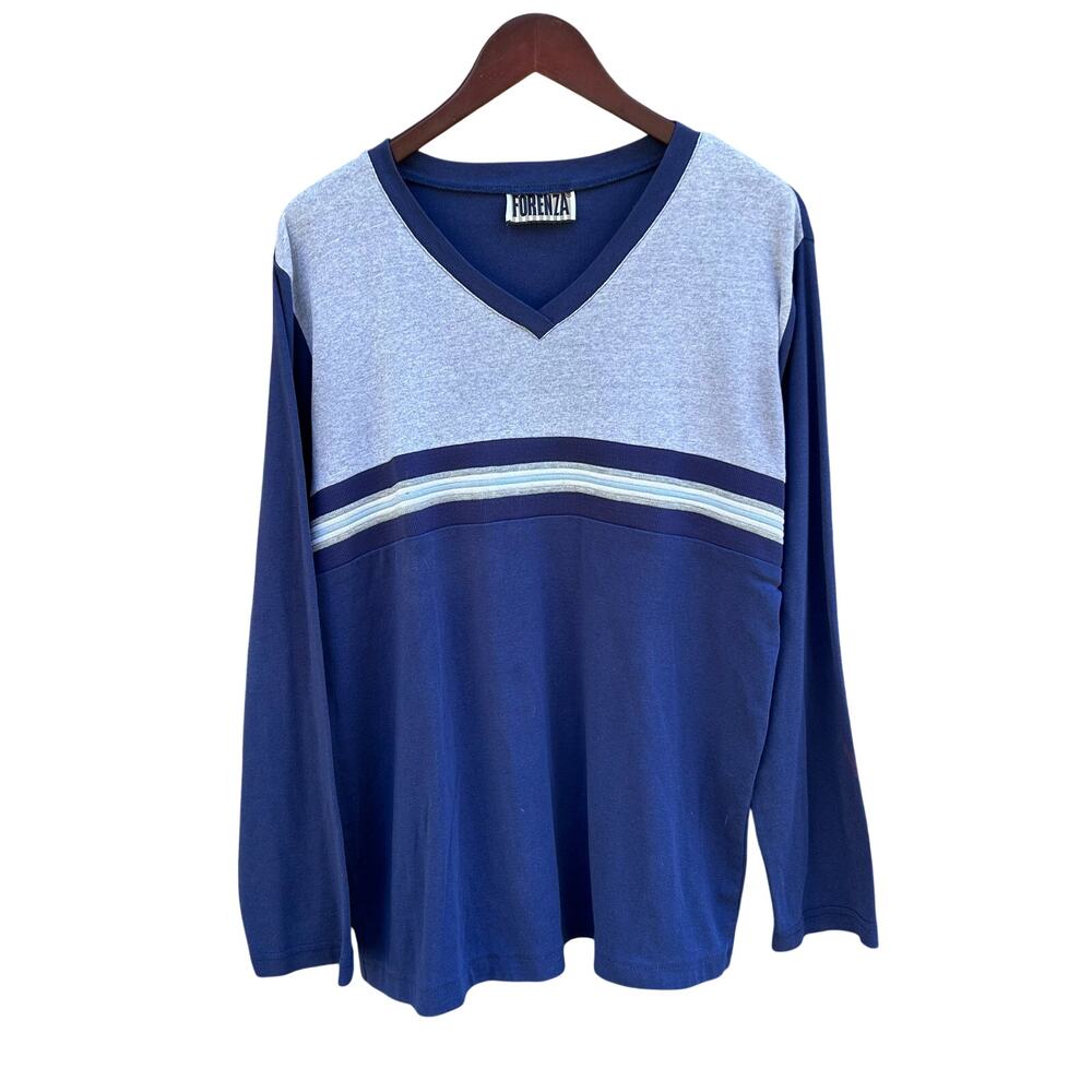 VTG Forenza Long Sleeve Knit Top Mens L 90s USA